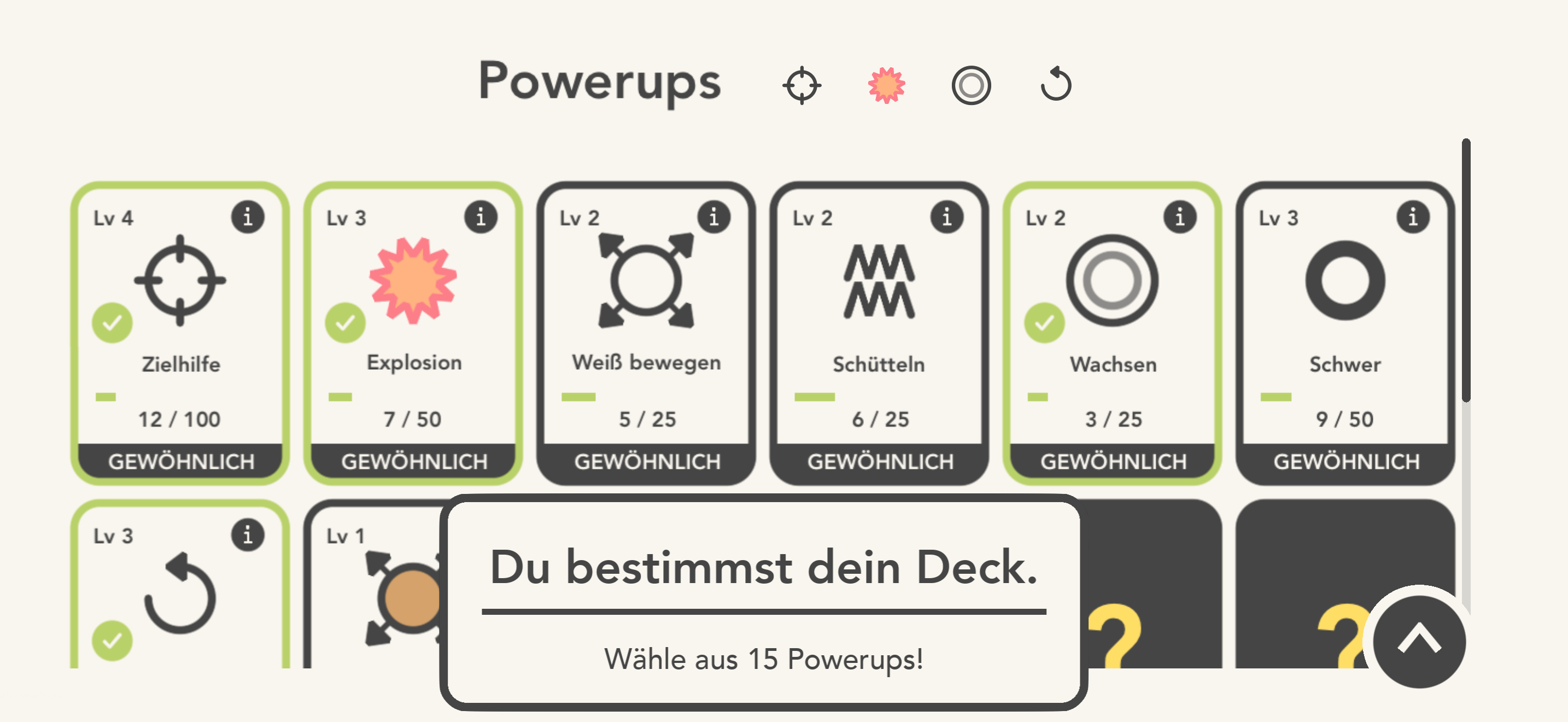 Powerup-Deck zum Zusammenstellen