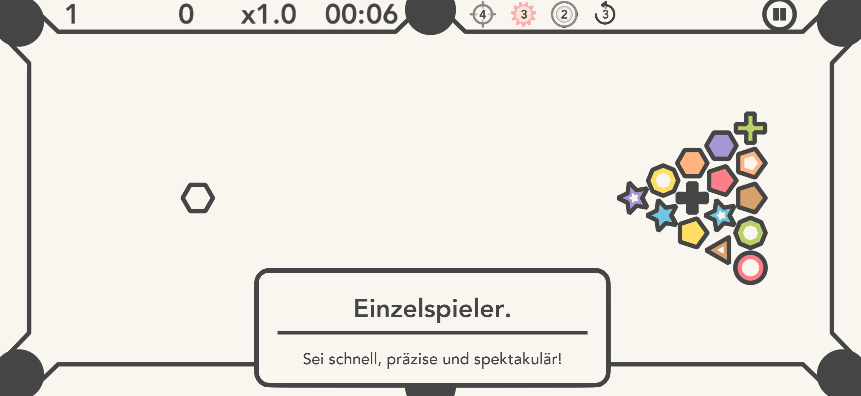 Einzelspieler-Partie am Tisch